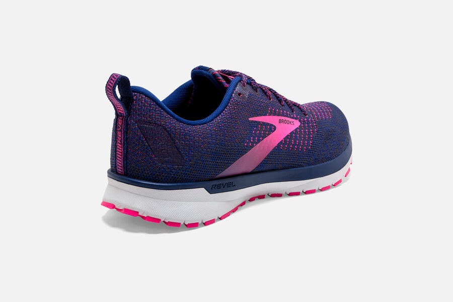 Brooks Israel Revel 4 Road Running Shoes Womens - Blue/Pink - OKI-173690